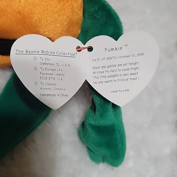 Ty Plush Pumpkin with Green Limbs - Picture 2 of 6